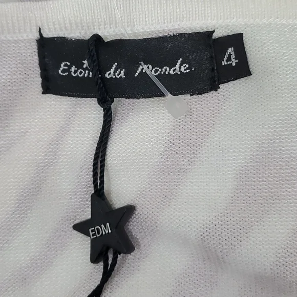 Etoile du Monde Sequins Beads cardigan sweater buttons up size 4 multicolor New - Picture 4 of 9